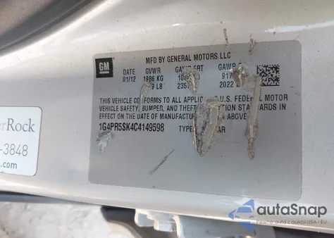 2012 Buick Verano Convenience Group from USA, damaged, VIN 1G4PR5SK4C4149598